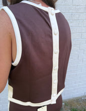 Load image into Gallery viewer, Brown &amp; Cream Soft Tank-Skirt Set
