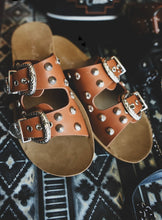 Load image into Gallery viewer, Buckle Downs | Brown Sandals
