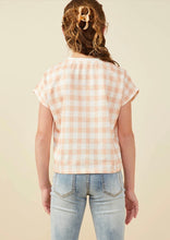 Load image into Gallery viewer, Hayden | Girls Print &amp; Taupe Overstitch T-Shirt
