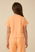 Load image into Gallery viewer, Hayden | Girls Detailed Peach French Terry Knit T-Shirt
