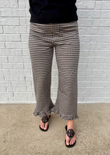 Load image into Gallery viewer, Gingham Printed Ruffle Hem Pants
