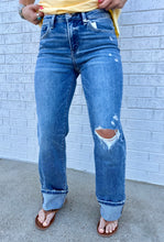 Load image into Gallery viewer, Flying Monkey | High Rise Cuffed Slim Wide Leg Jeans
