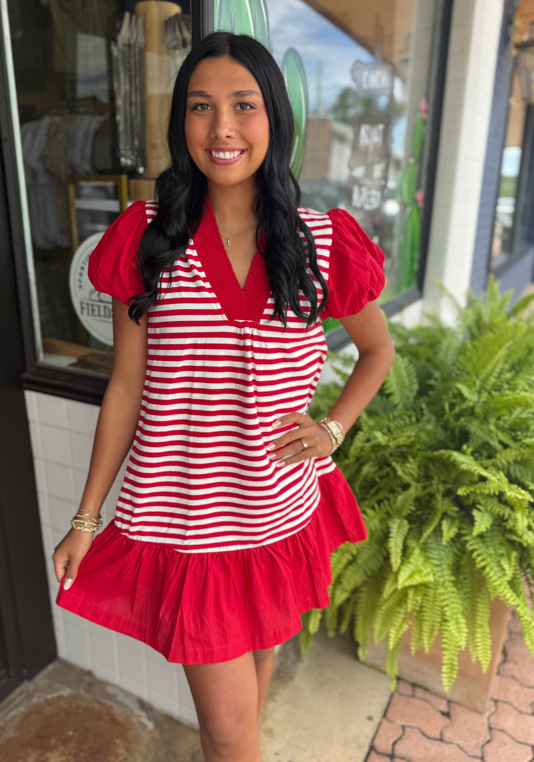 Rylee Red Stripe Dress
