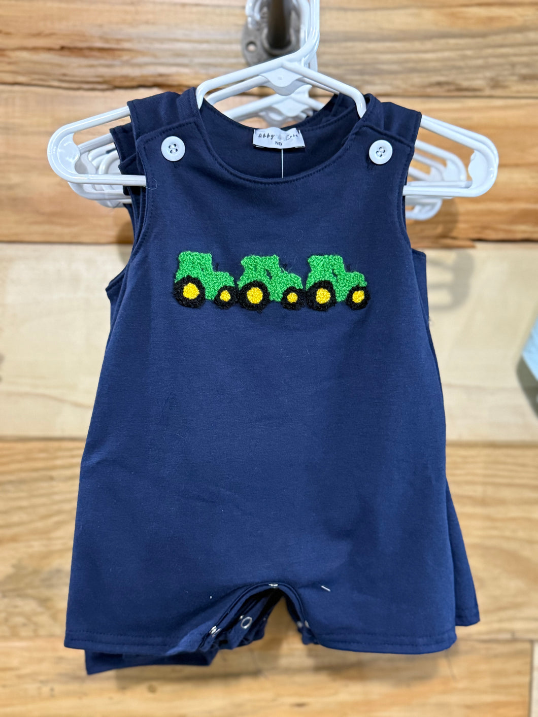 Navy Tractor French Knot Jon Jon