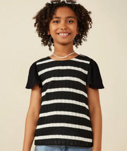 Load image into Gallery viewer, Hayden | Girls Loose Knit Mix Media T-Shirt
