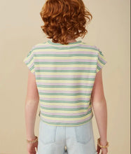 Load image into Gallery viewer, Hayden | Girls Striped Textured Knit Boxy Tee
