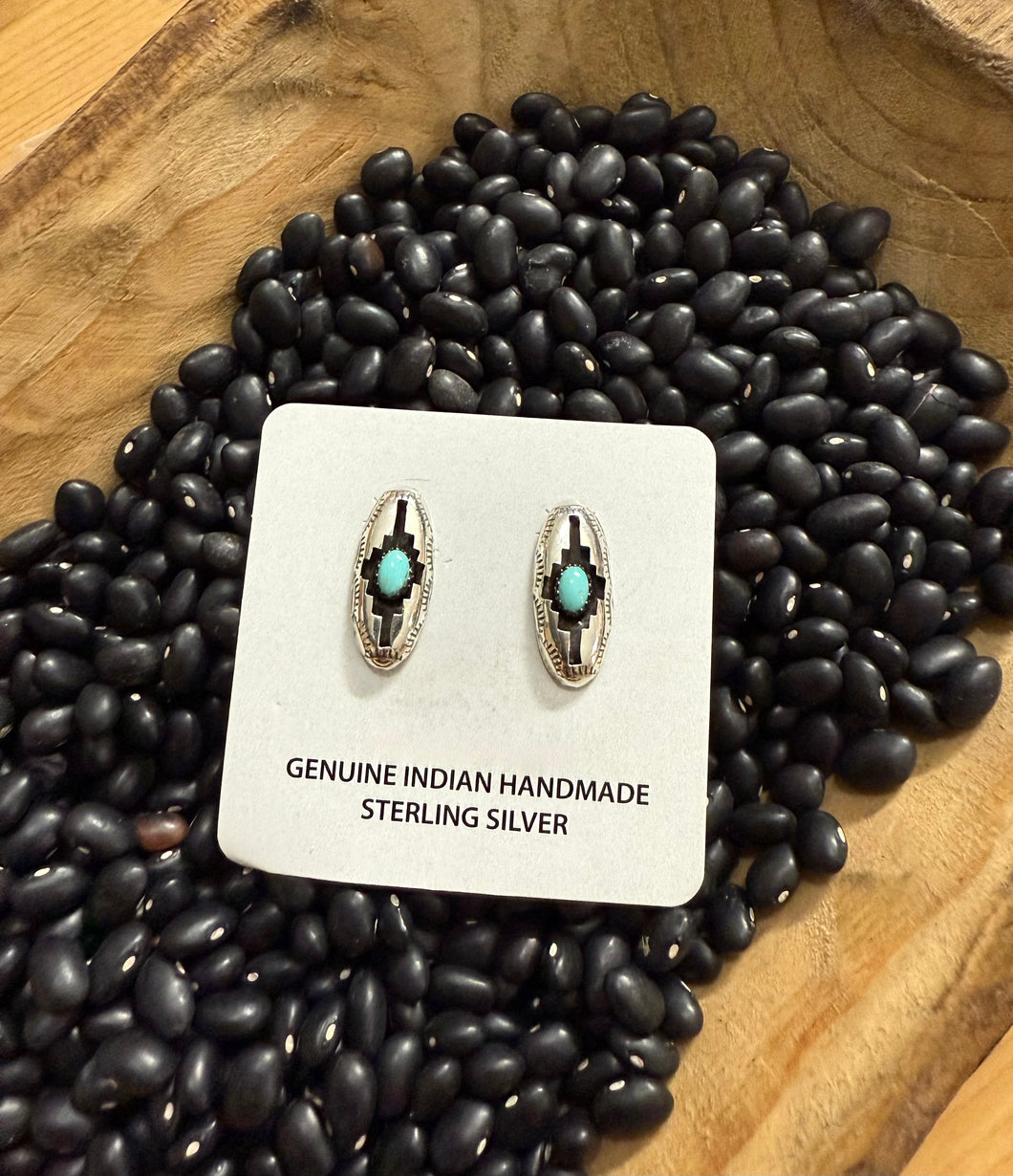 Turquoise Aztec Inlay Stud