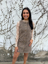 Load image into Gallery viewer, Leopard Button Down Dress

