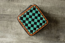 Load image into Gallery viewer, Tooled Checkered &amp; Hide Jewlery Box SM
