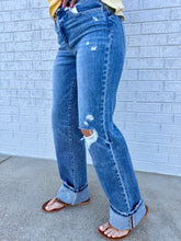 Load image into Gallery viewer, Flying Monkey | High Rise Cuffed Slim Wide Leg Jeans
