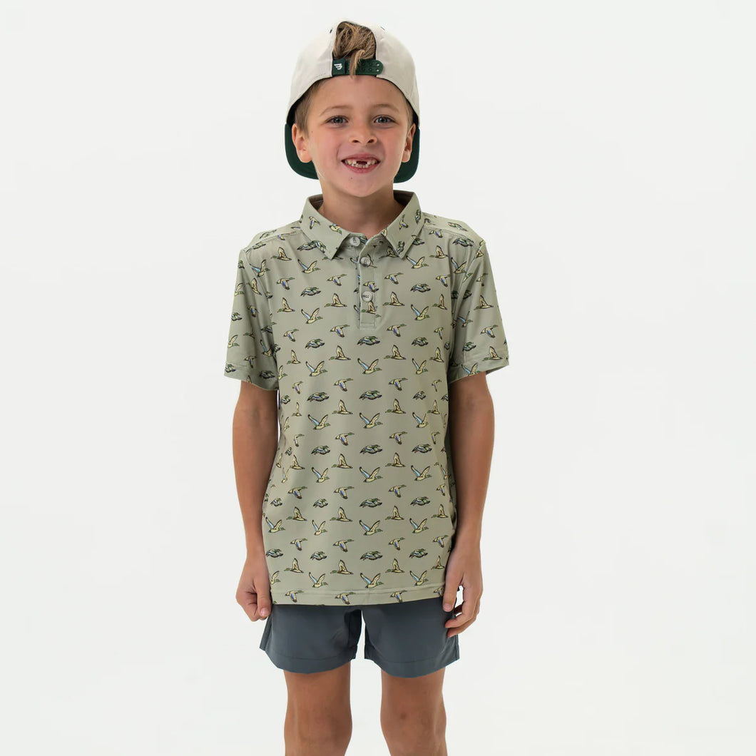 Burlebo | YOUTH Flying Ducks Green Polo