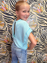 Load image into Gallery viewer, Youth Backless Stitched Top Blue
