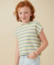 Load image into Gallery viewer, Hayden | Girls Striped Textured Knit Boxy Tee
