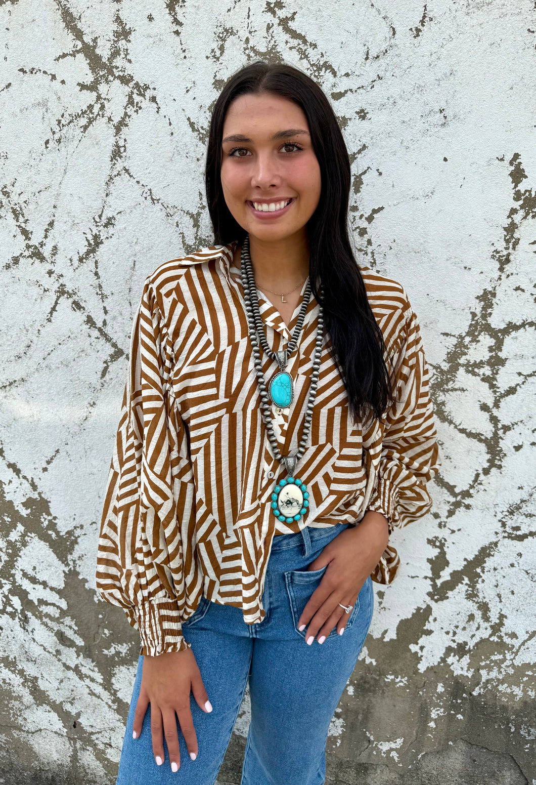 My Way Bubble Button Down Top | Coco
