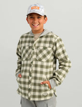 Load image into Gallery viewer, HUK | Youth Ravenel Flannel Hooded Shacket
