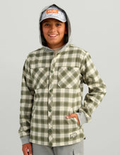 Load image into Gallery viewer, HUK | Youth Ravenel Flannel Hooded Shacket
