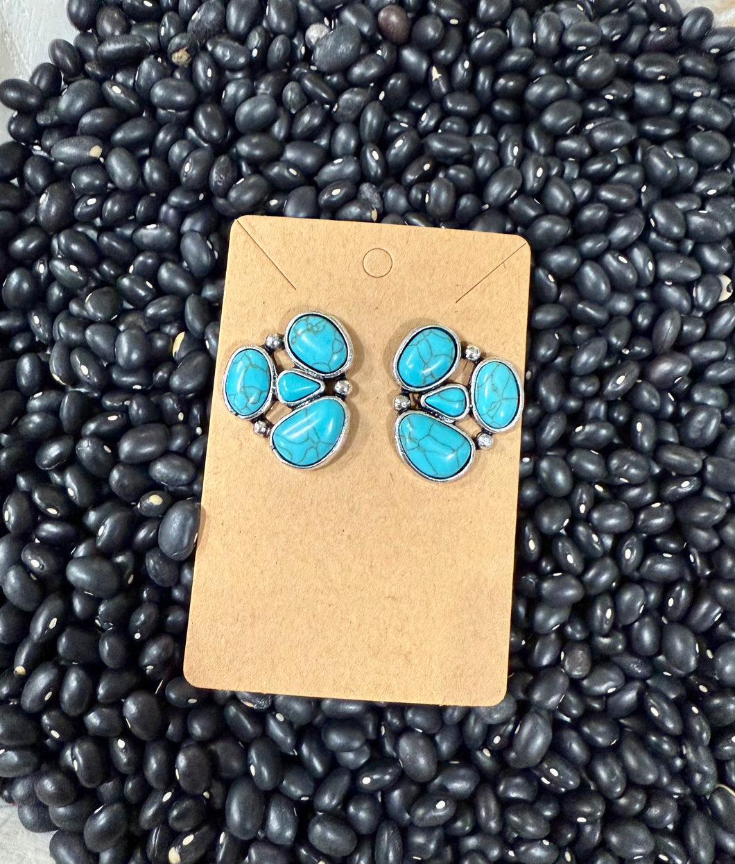 Turquoise Pebble Studs