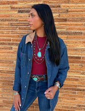 Load image into Gallery viewer, Daisy Denim Pinstriped Shacket
