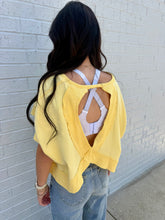 Load image into Gallery viewer, Banana Mineral Washed Open Back Top
