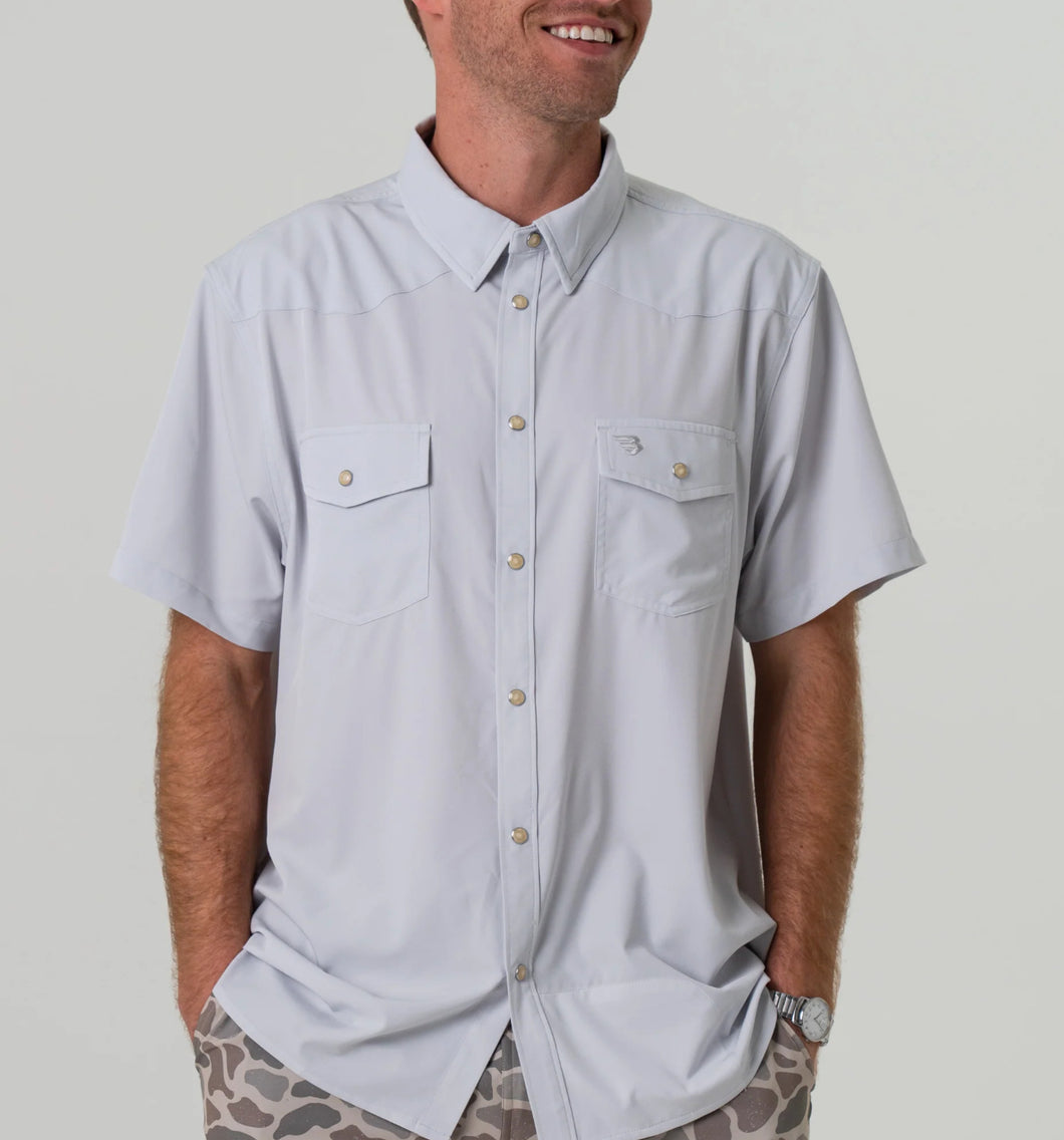 Burlebo |  Mens Light Grey Performance Western Shirt