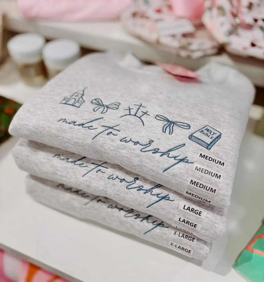 Made To Worship | Embroidered Crewneck