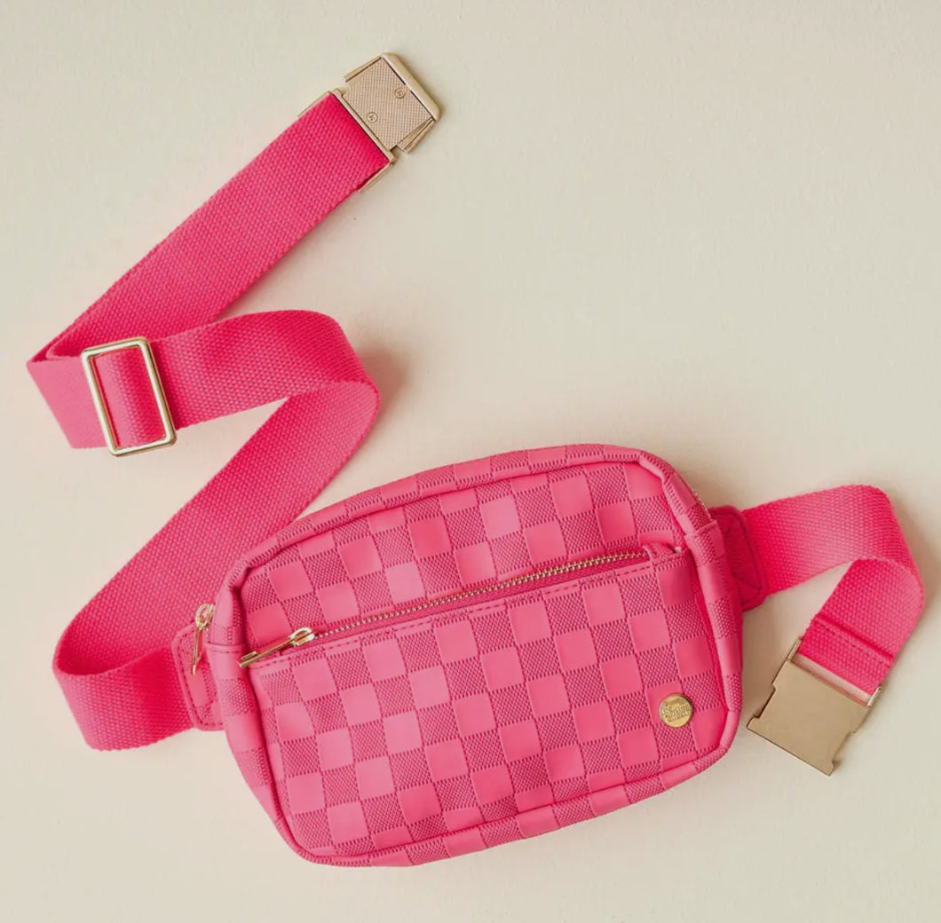 Urban Check Belt Bag | Pink