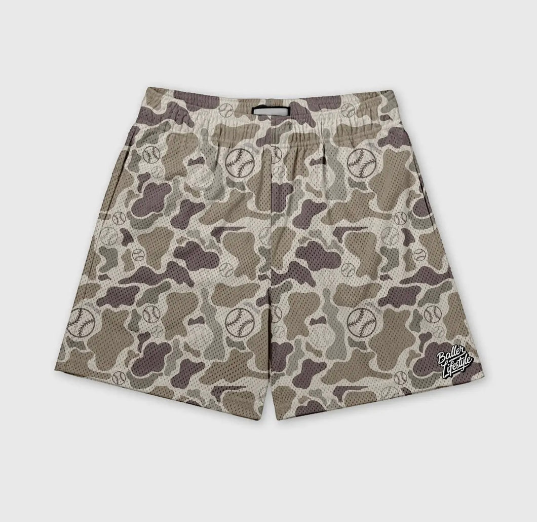 Baller Lifestyle| Camo Baseball Shorts