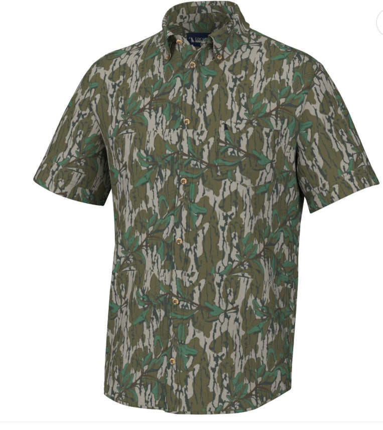 Local Boy | Green Leaf Camo Button up