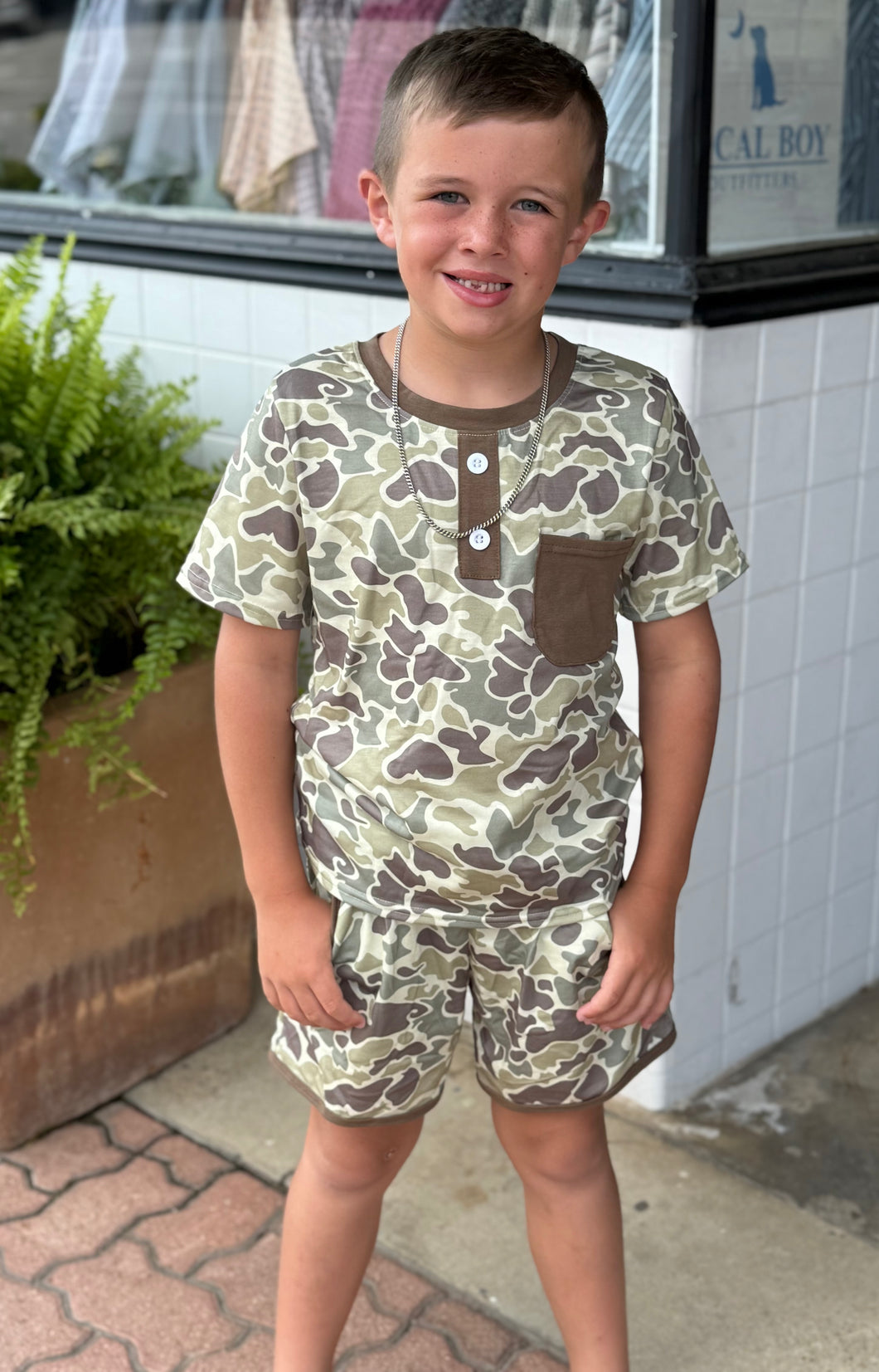 Green Camo Short Set