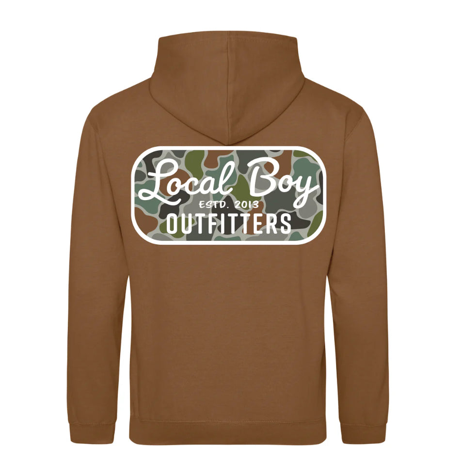 Local Boy | YOUTH Brown Retro Patch Hoodie