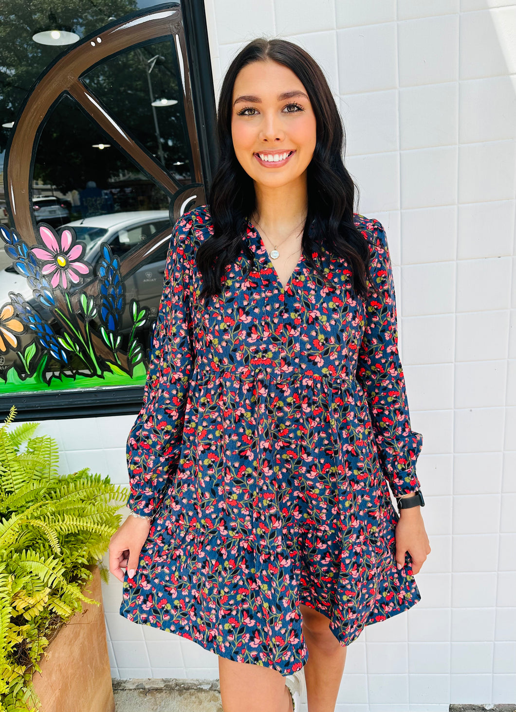 Adalida Dress | Navy Floral