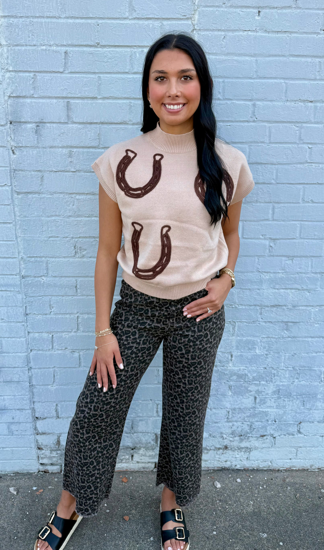 Mocha Mousse Horseshoe Sweater Vest