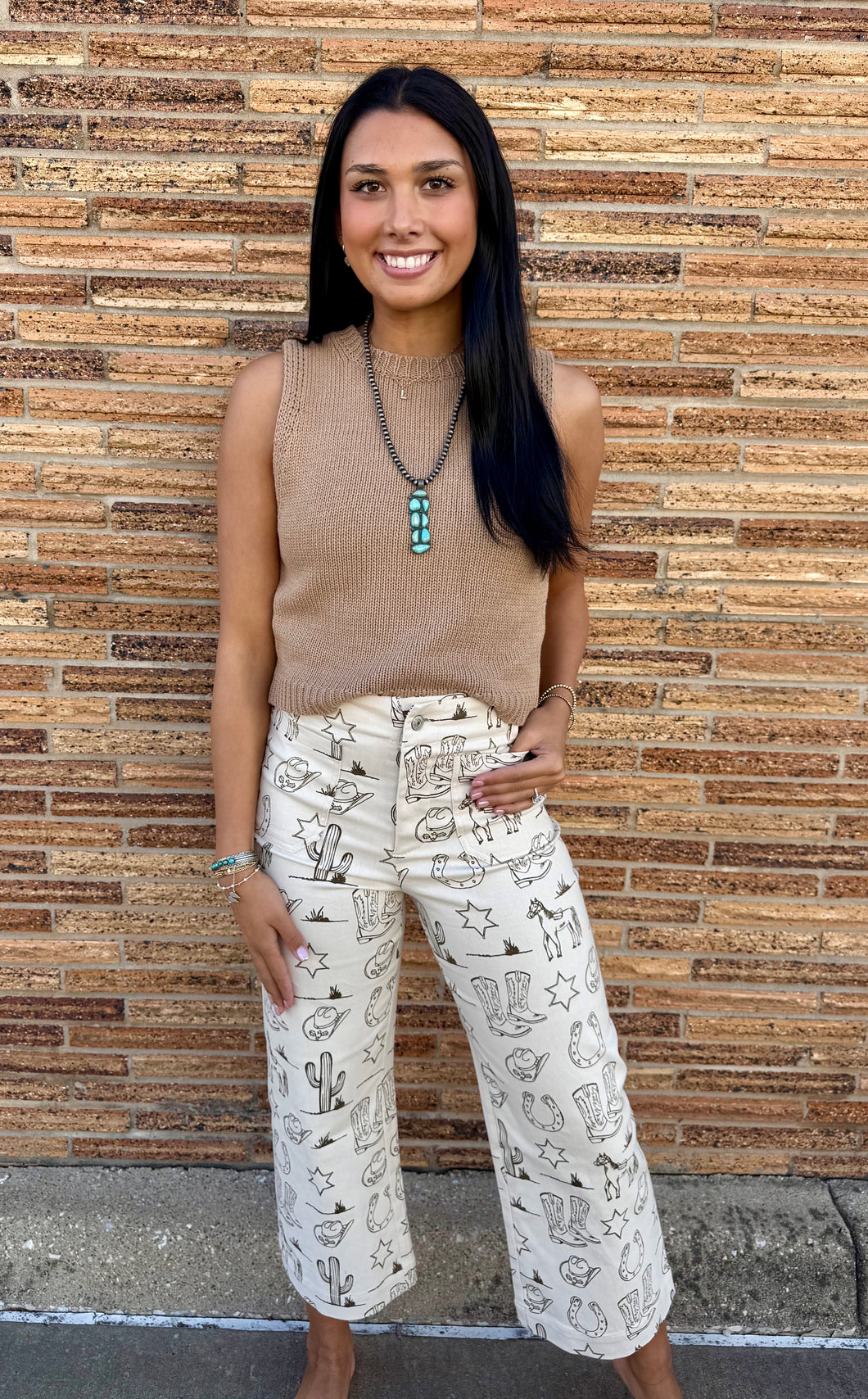 Bronco Beige Cropped Jean