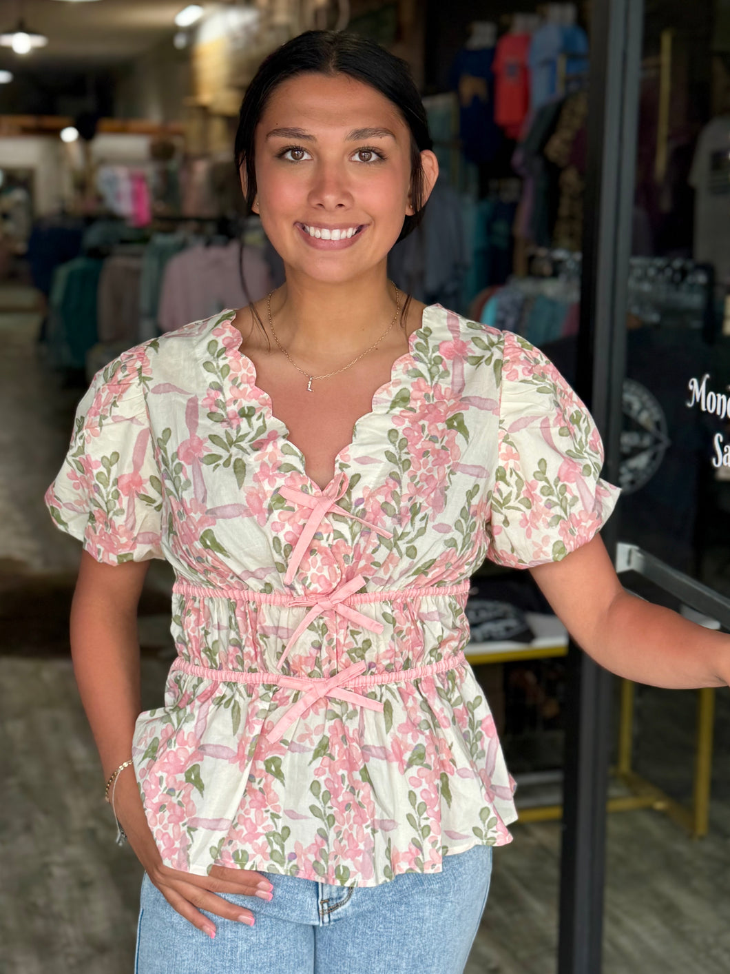 Pretty Pink Bow Top