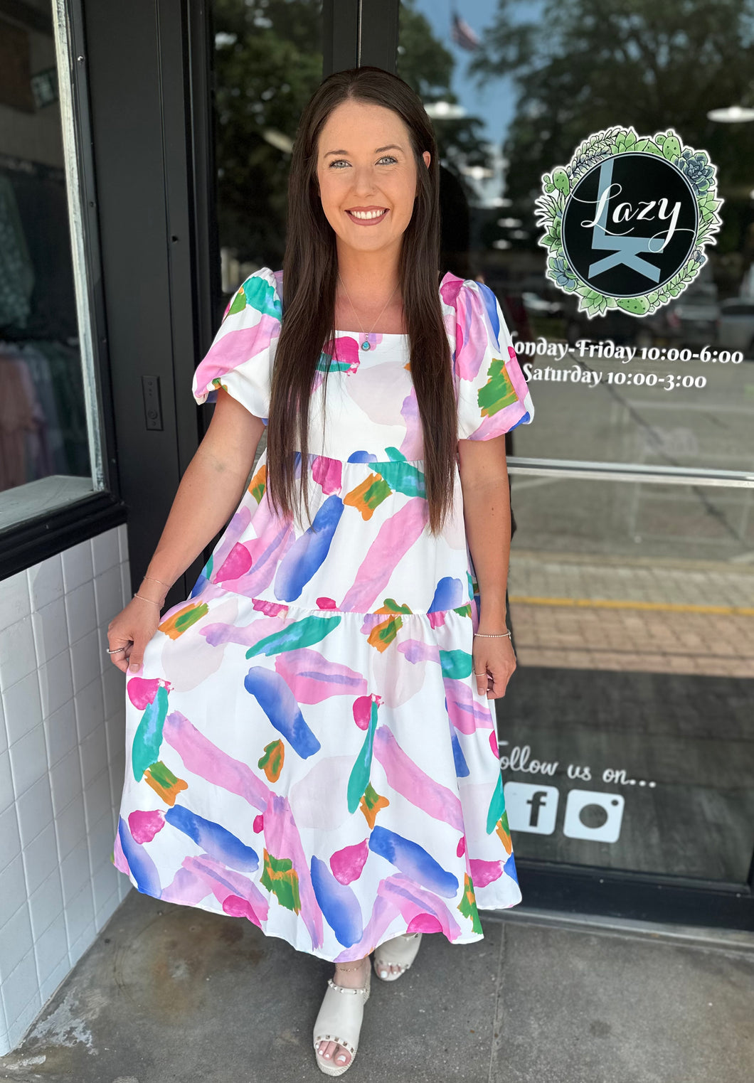 Watercolor Skies Middy Dress