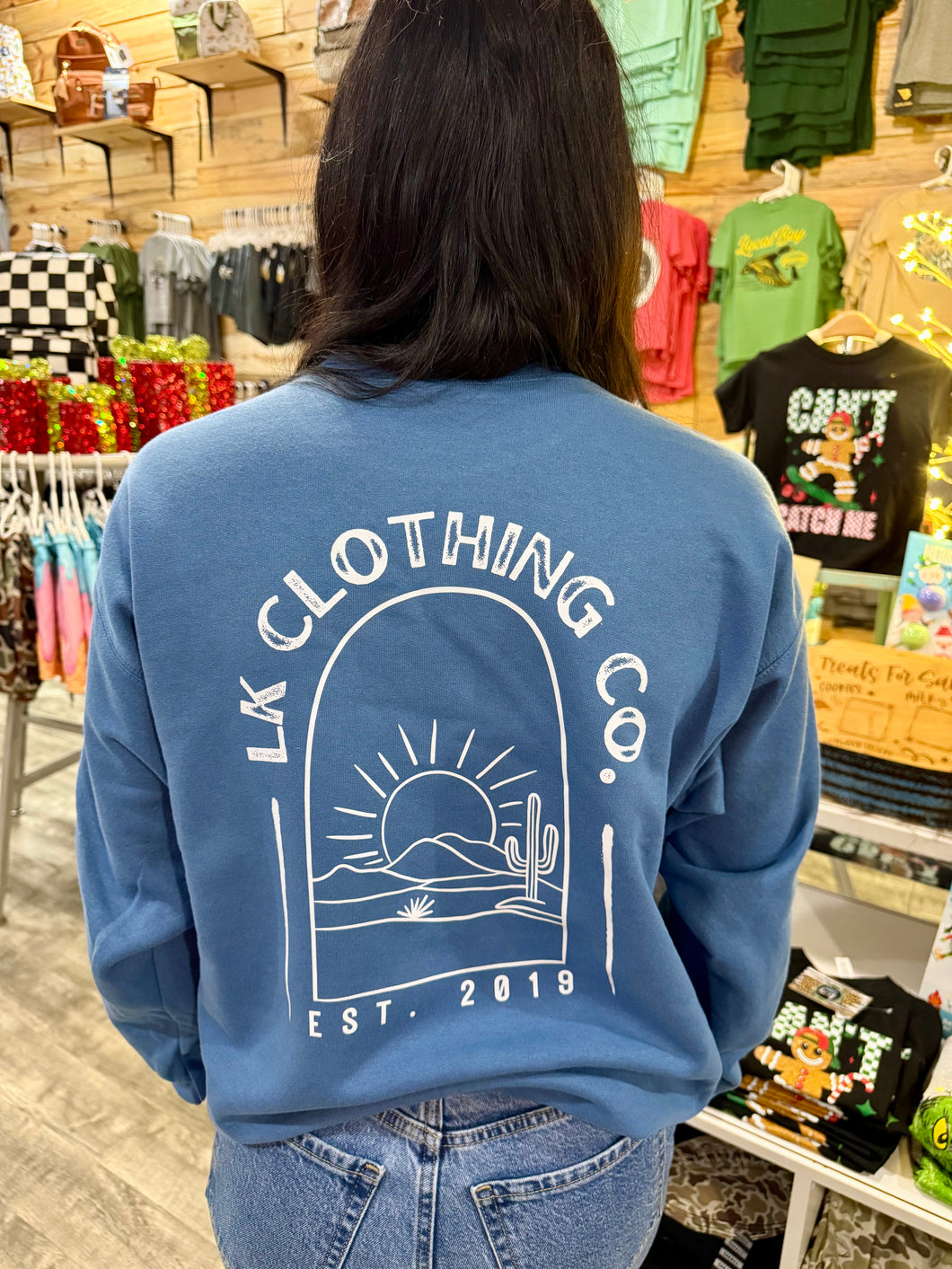 Lk Clothing Co. | Denim Blue Crewneck