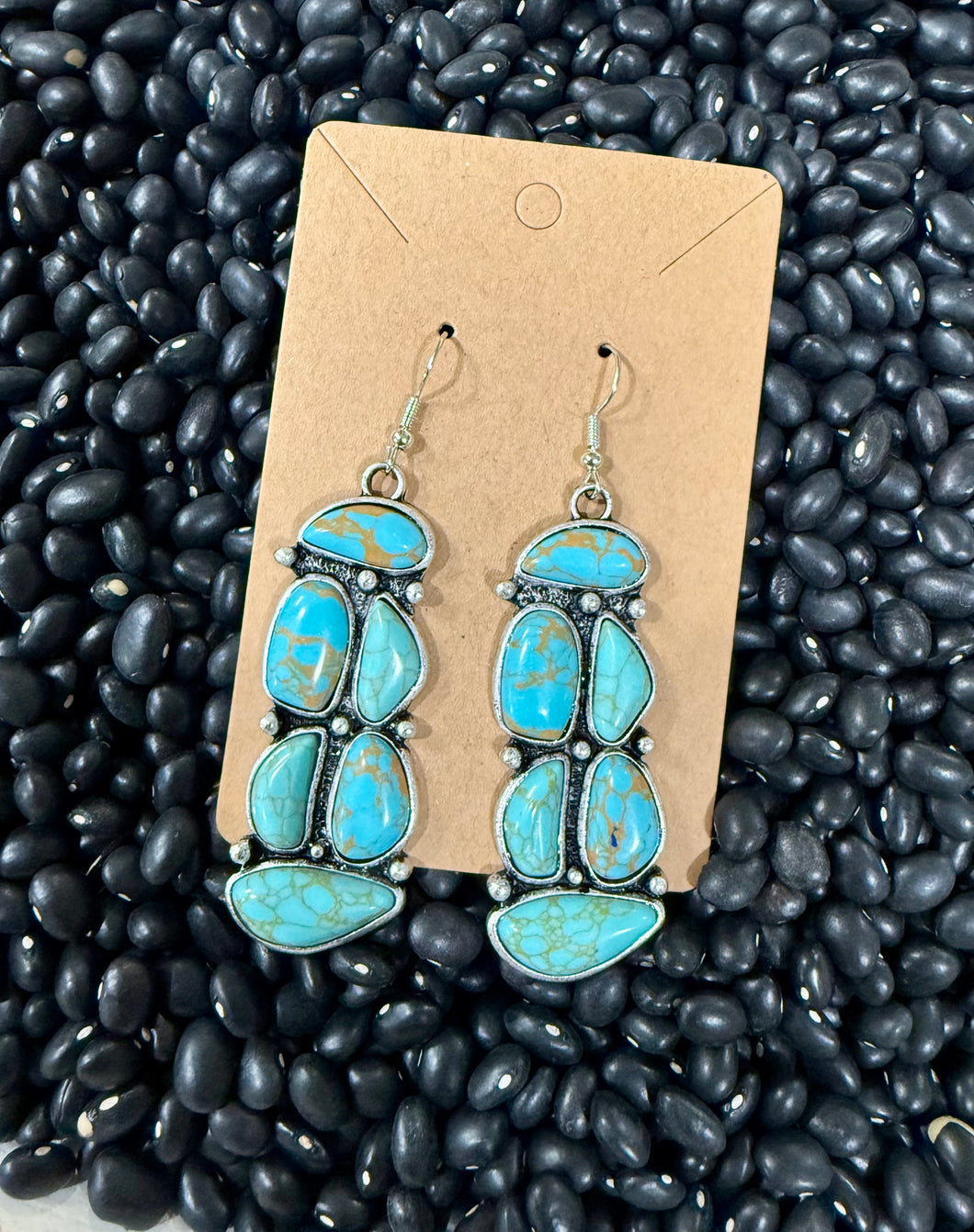 Cluster Dangle Turquoise Earrings