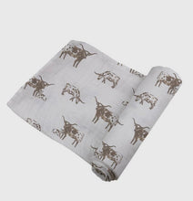 Load image into Gallery viewer, Texas Longhorn Bamboo Swaddle
