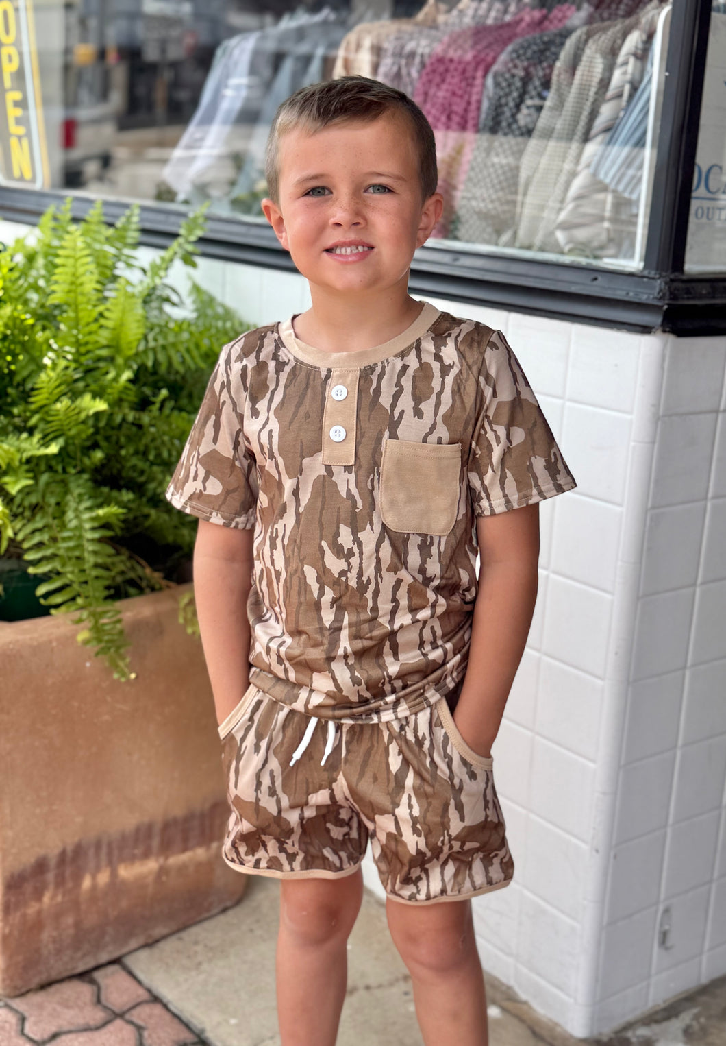 Brown Camo Short Set