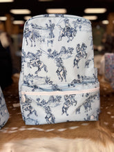 Load image into Gallery viewer, TRVL | Blue Cowboy Toile Backpack
