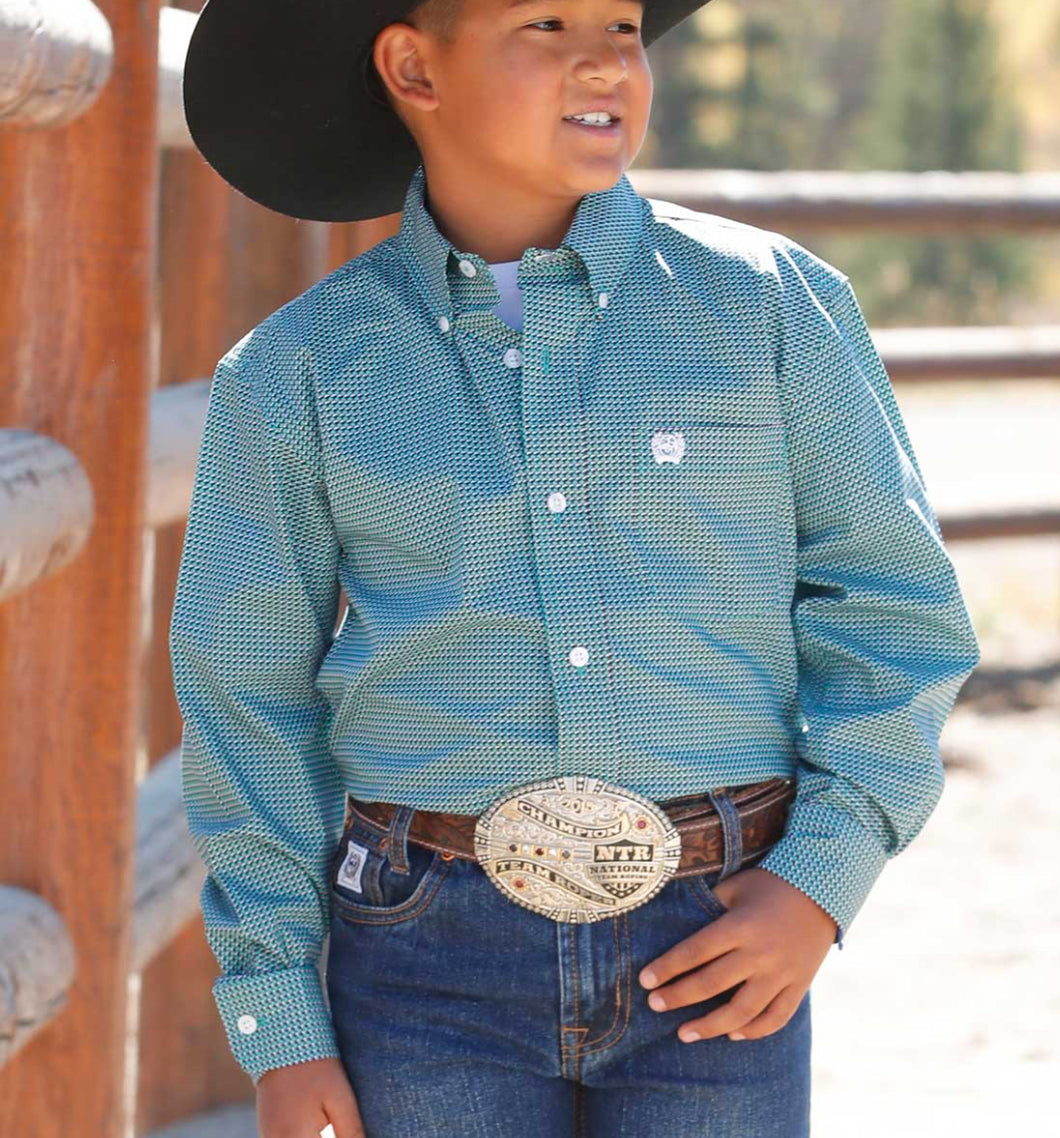 Cinch Boys | L/S Turquoise Button Up