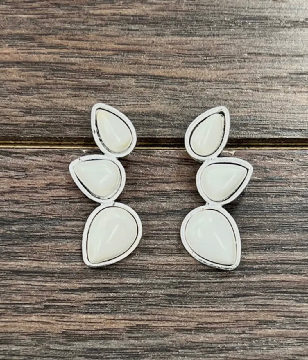 Navajo White Stone Stud Earrings