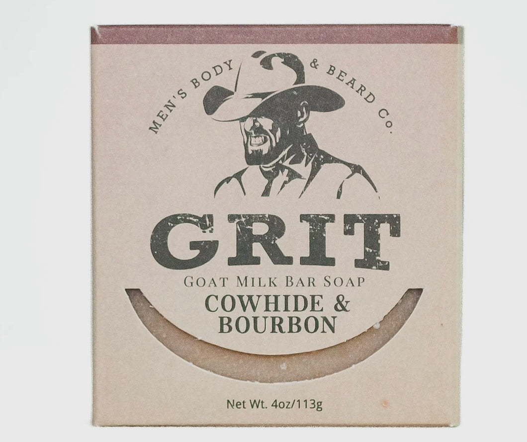 GRIT | Cowhide & Bourbon Goat Milk Bar Soap