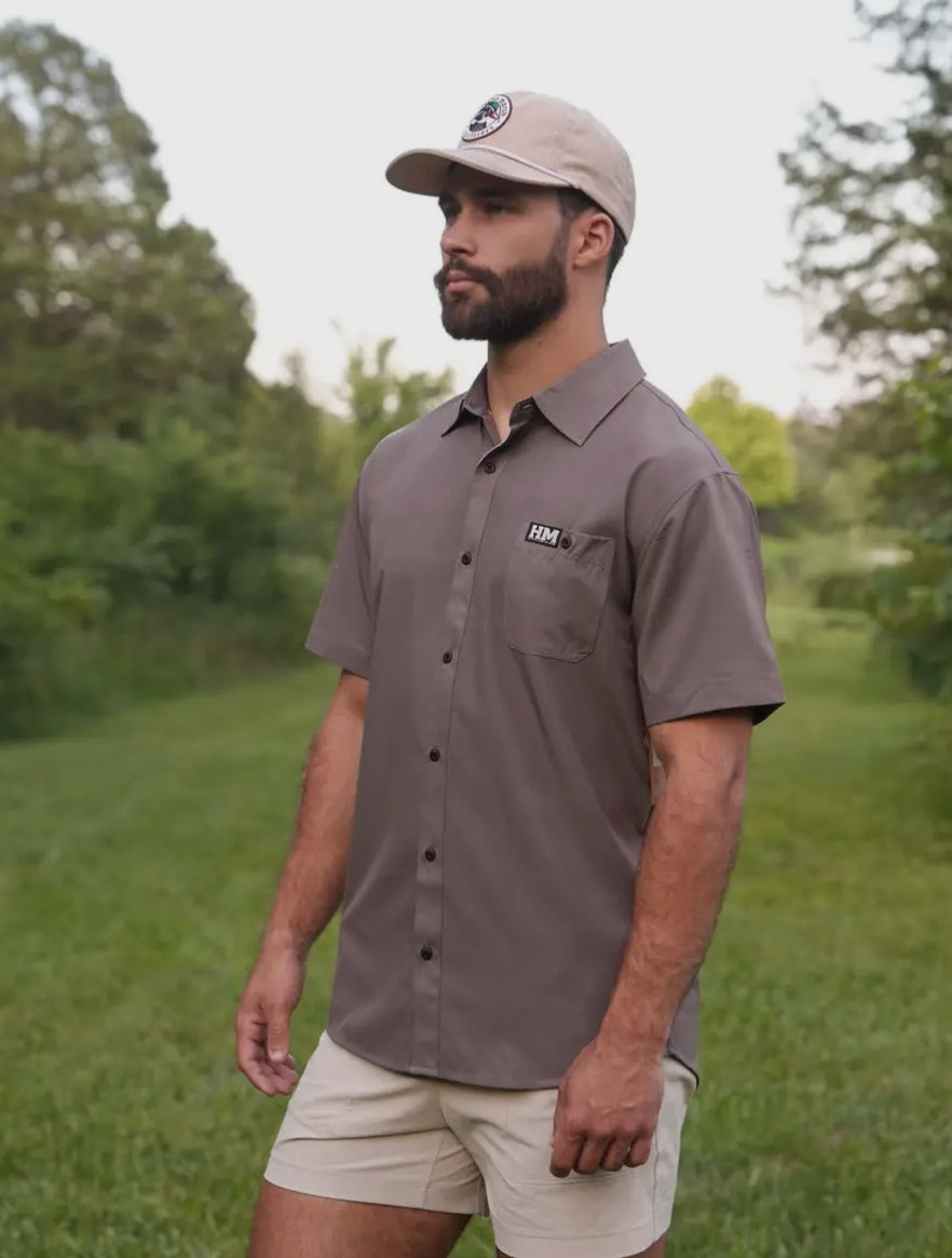 HM Outfitters | Earth Brown Performance Button Up