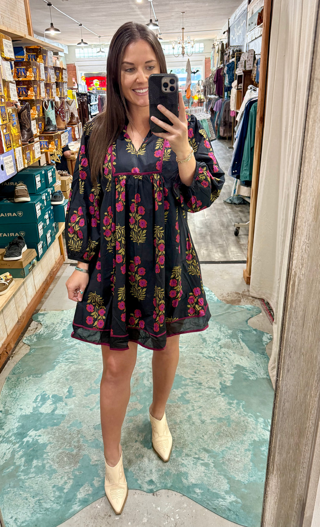 Baylee Black Floral Dress