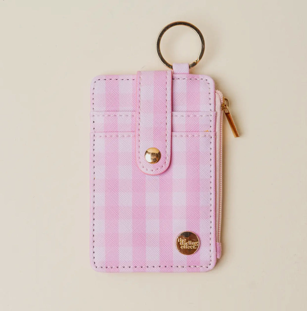 Keychain Wallet | Gingham Pink