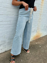 Load image into Gallery viewer, Striped Drawstring Denim Pants
