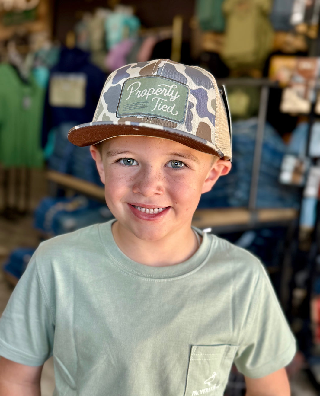 Properly Tied | Vintage Camo Youth Hat