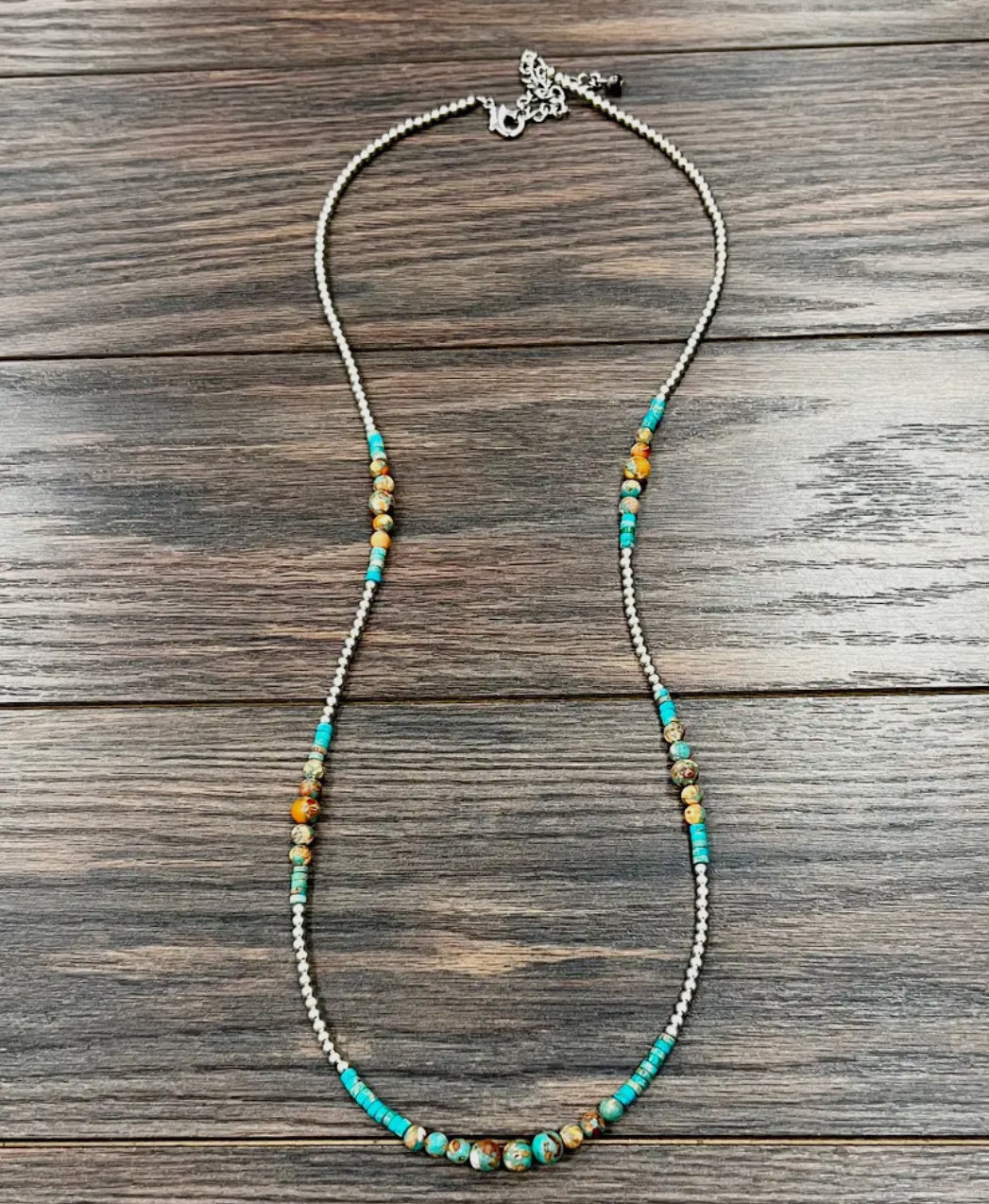 Handmade Gemstone, Silver Navajo Necklace