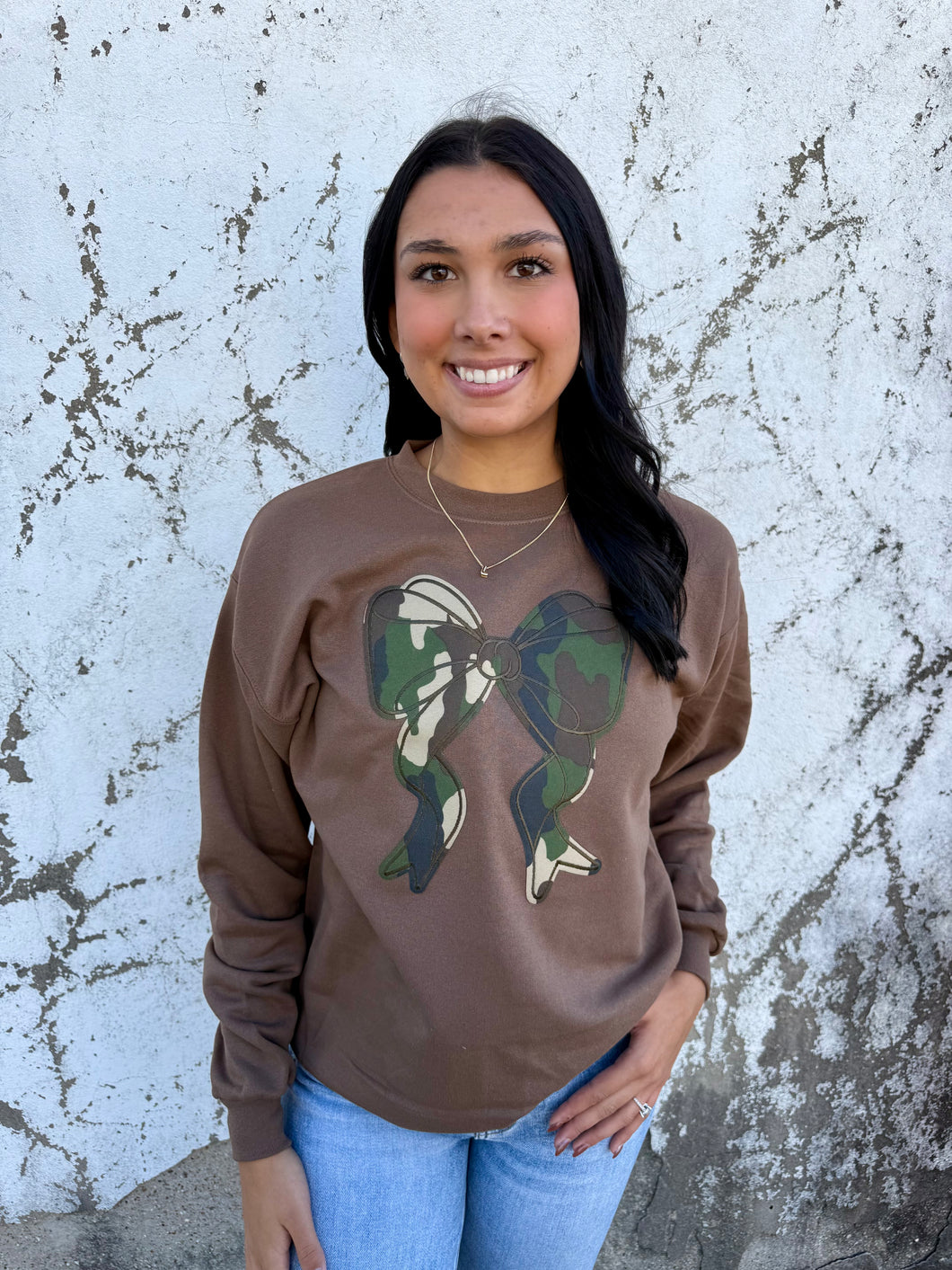 Camo Bow Patch Crewneck